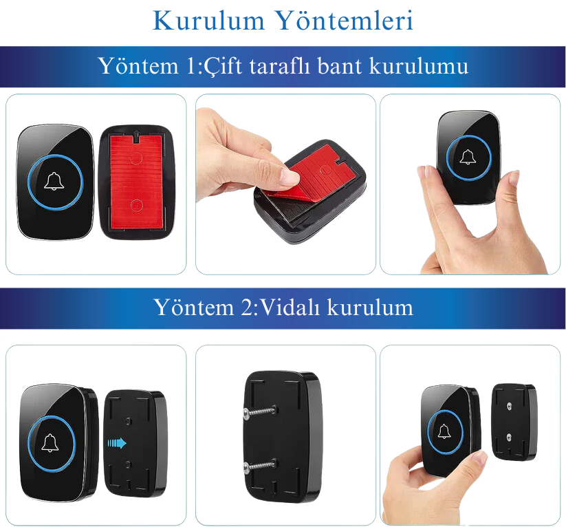 Kablosuz Kapı Zil Butonu (Verici)