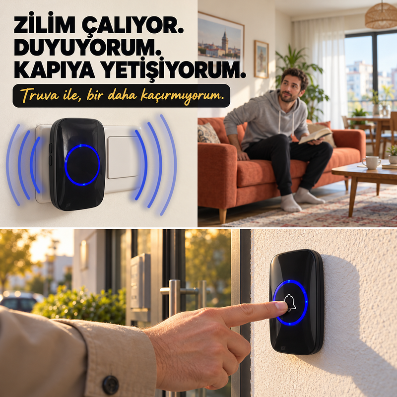Truva Ticaret® Kablosuz Kapı Zili